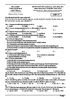 Đề thi thử Trung học phổ thông Quốc gia lần 1 môn Hóa học năm 2017 - Mã đề 132 - Trường THPT Tiểu La (Có đáp án)